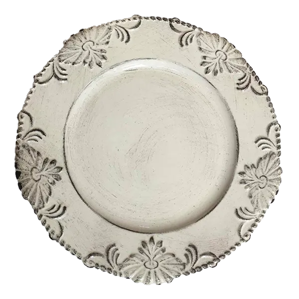 Bajo plato flor blanca